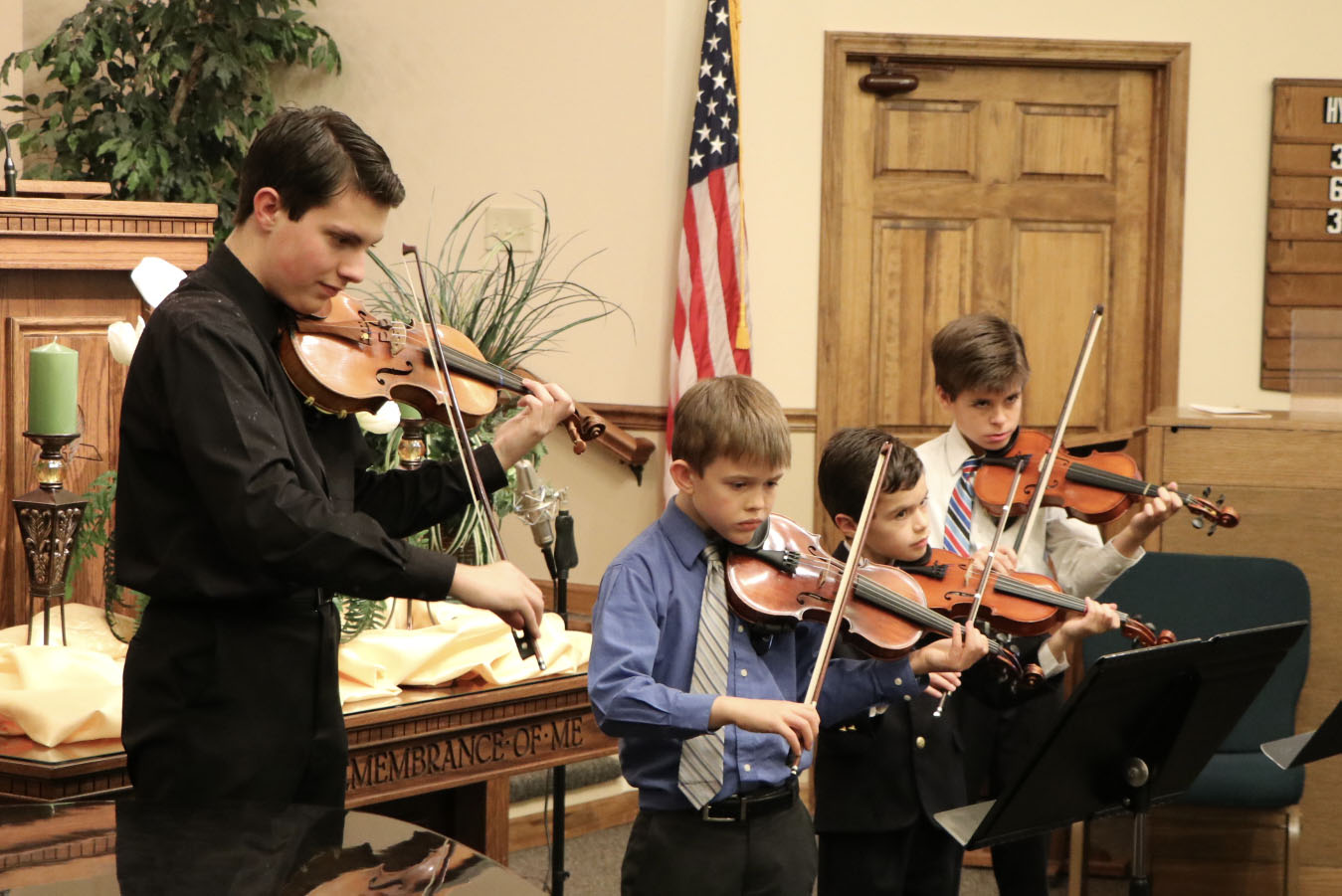 children playing violins for special music